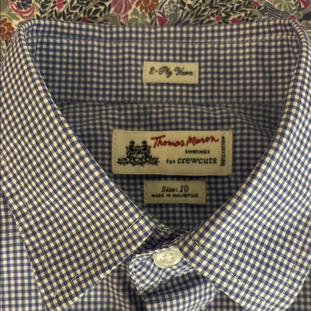 Like new! Blue Dress Shirt with Crisp Cotton Fabric, Thomas Mason for crewcuts